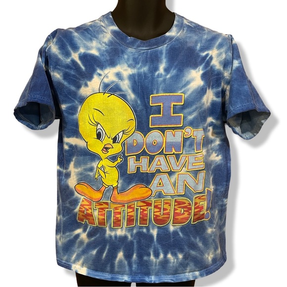 Vintage 90s Looney Tunes Tweety Tie Dye T-Shirt - Picture 1 of 3